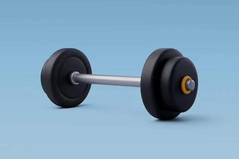 3d Vector Barbell, Workout gym tools, Sport equipment, Gym time concept. Stock Illustration