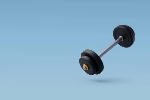 3d Vector Barbell, Workout gym tools, Sport equipment, Gym time concept. Stock Illustration