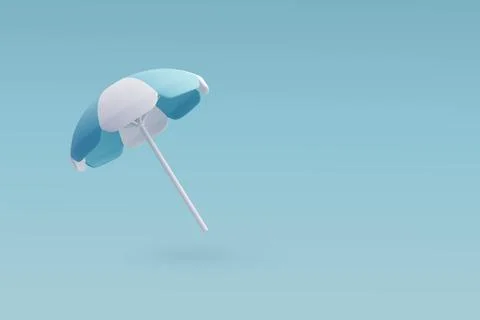 3d Vector Beach Umbrella, Summertime relax, Time to travel concept. Stock Illustration