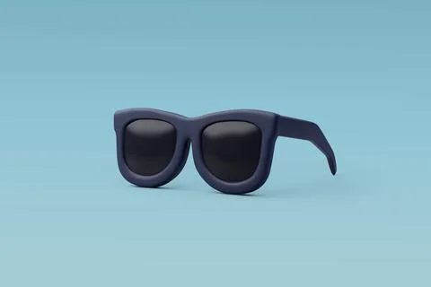 3d Vector Black Sunglasses, Hello Summer, Summertime, Back to travel Concept. Stock Illustration
