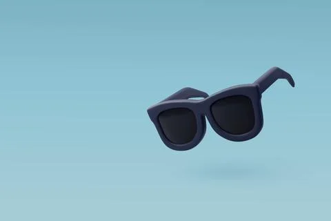 3d Vector Black Sunglasses, Hello Summer, Summertime, Back to travel Concept. Stock Illustration