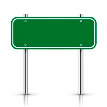3d vector blank green traffic road sign Stock Illustration