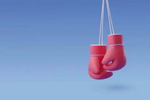 3d Vector Boxing with Red and Blue gloves, Sport and Game competition concept Stock Illustration