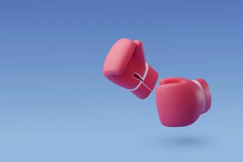 3d Vector Boxing with Red and Blue gloves, Sport and Game competition concept Stock Illustration