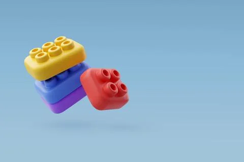 3d Vector Brick block toys, Advertising poster, Education and school. Stock Illustration