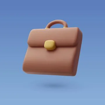 3d Vector Business Briefcase or School bag, Business, Finance, Education. Stock Illustration