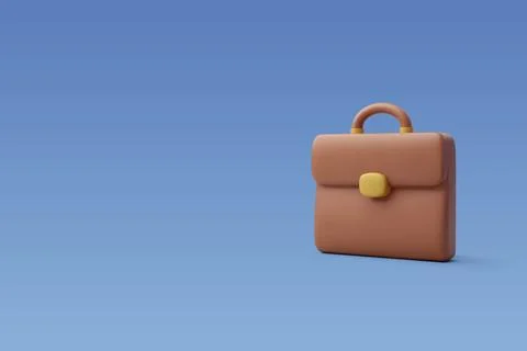 3d Vector Business Briefcase or School bag, Business, Finance, Education. Stock Illustration