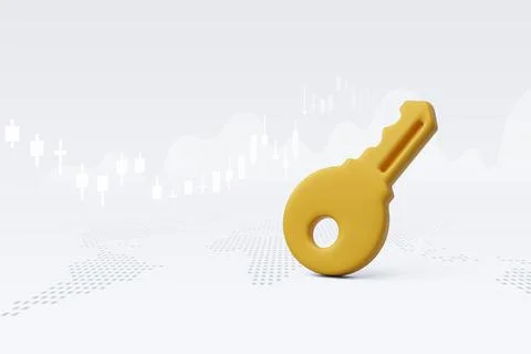 3d Vector Cartoon keys in gold and silver, Rent housing, loan, mortgage. Stock Illustration