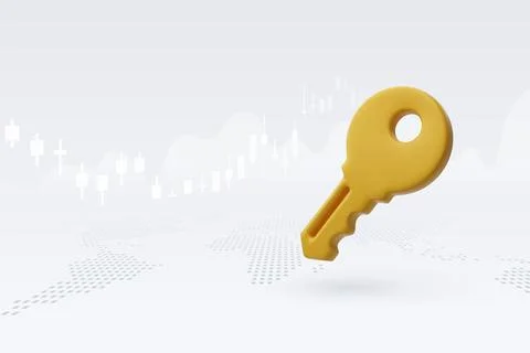 3d Vector Cartoon keys in gold and silver, Rent housing, loan, mortgage. Stock Illustration