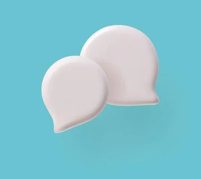 3D vector chat bubbles on blue isolated background. Stock Illustration