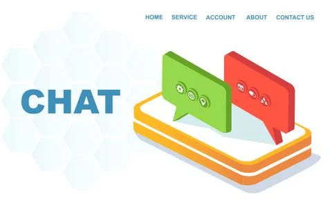 3D Vector of chat icons Stock Illustration