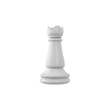 3D vector chess piece, white rook on isolated background. Illustrazione stock