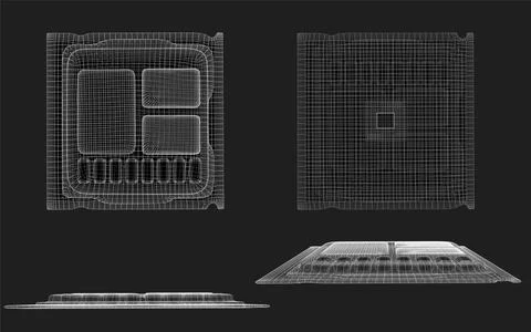 3d vector chip set for computer 스톡 일러스트