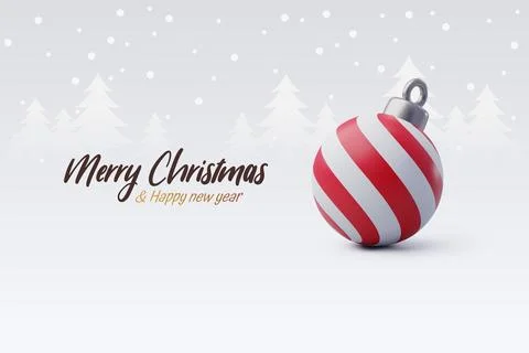 3d Vector Christmas balls, Merry Christmas or New Year greeting concept. Stock Illustration