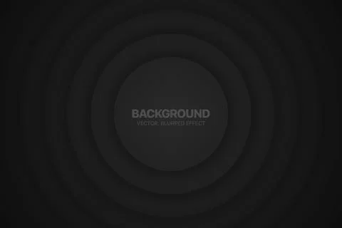 3D Vector Circles Minimalist Black Abstract Background With Blurred Effect Stock Illustration