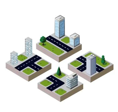 3D vector city Stock Illustration