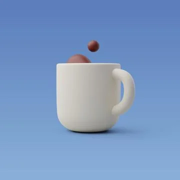 3d Vector coffee cup. takeaway coffee or tea, Coffee to go concept. Stock Illustration