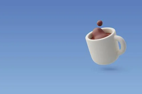 3d Vector coffee cup. takeaway coffee or tea, Coffee to go concept. Stock Illustration