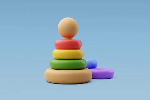 3d Vector Color Kid Pyramid Toy, Advertising poster, Education and school. Stock Illustration