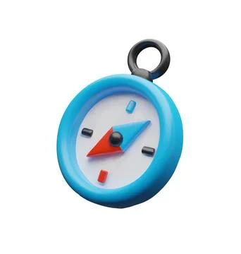 3d vector compass left. Stock Illustration