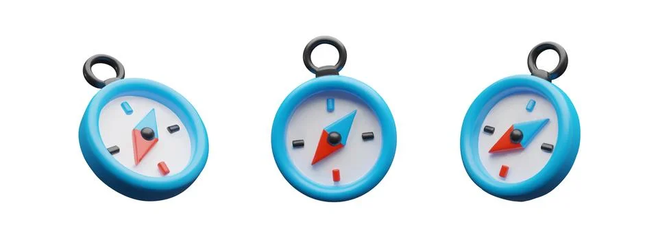 3d vector compass set. Stock Illustration