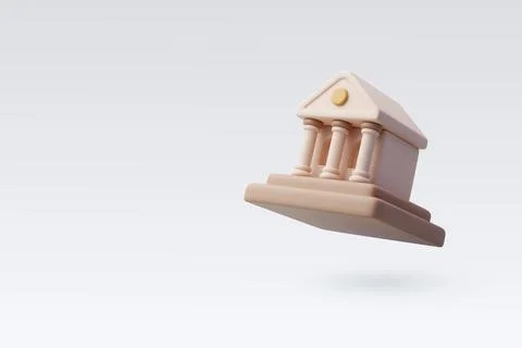 3d Vector Courthouse, Law, Judge and prosecutor concept. Stock Illustration