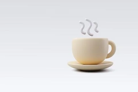 3d Vector Cup of coffee, Hello autumn concept. Stock Illustration