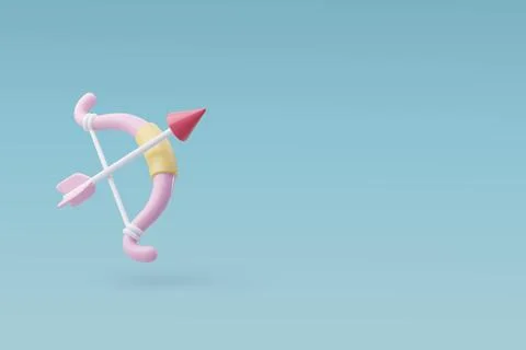 3d Vector Cupid Arrow. Anniversary, Valentine's Day Concept. Stock Illustration