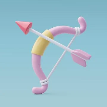 3d Vector Cupid Arrow. Anniversary, Valentine's Day Concept. Stock Illustration