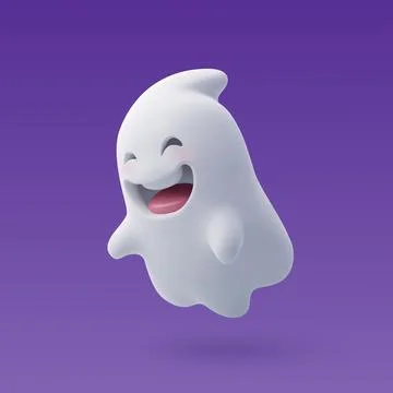 3d Vector Cute Ghost, Halloween Ghost, Halloween holiday concept. Stock Illustration