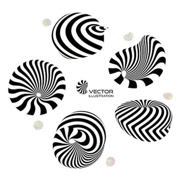 3D vector design elements or emblems Stockillustratie