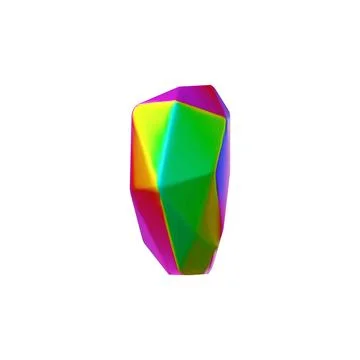 3D vector diamond with facets and colorful sparkling surface. Stock Illustration
