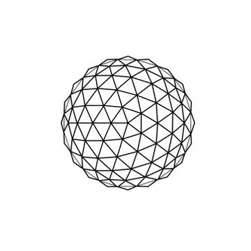 3d vector digital wireframe spherical objects Stock Illustration