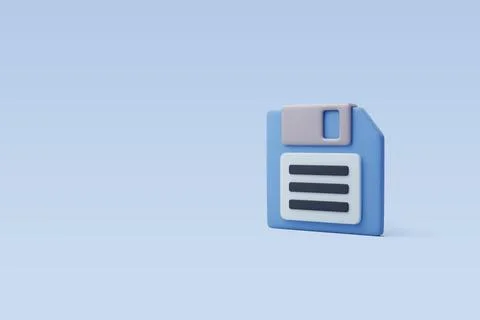 3d Vector Diskette or floppy disk, Online data storage, save files and back.. Stock Illustration