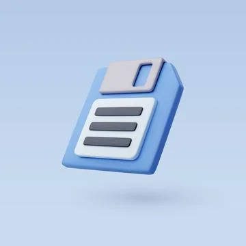 3d Vector Diskette or floppy disk, Online data storage, save files and back.. Stock Illustration