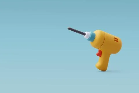 3d Vector Drill and Screw Driver Gun, Drilling Machine Icon for Web Design. Stock Illustration