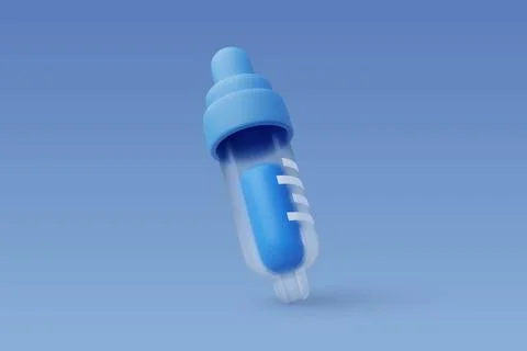 3d Vector Dropper bottle, Scientific technology and chemistry Concept. Stock Illustration