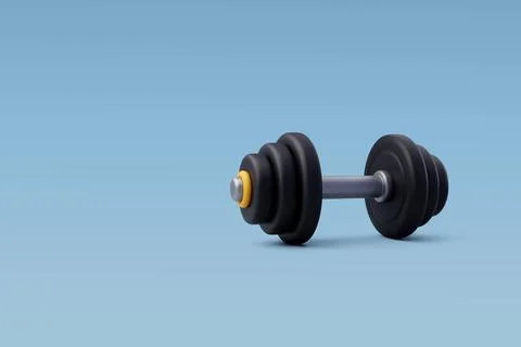 3d Vector Dumbbell, Workout gym tools, Sport equipment, Gym time concept. Stock Illustration