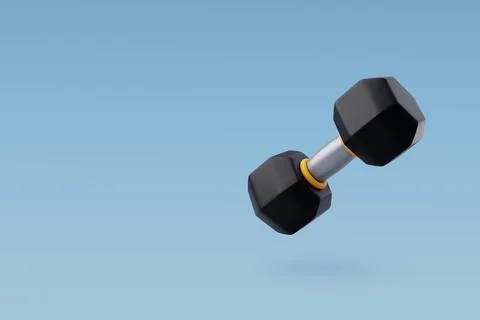 3d Vector Dumbbell, Workout gym tools, Sport equipment, Gym time concept. Stock Illustration