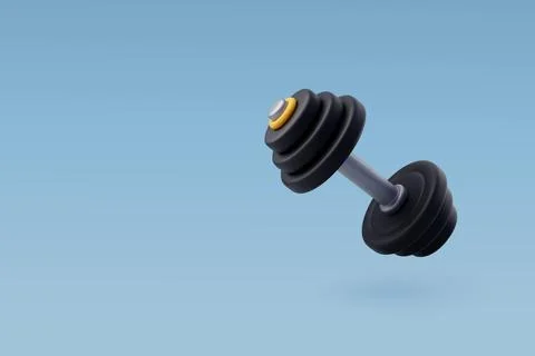 3d Vector Dumbbell, Workout gym tools, Sport equipment, Gym time concept. Stock Illustration