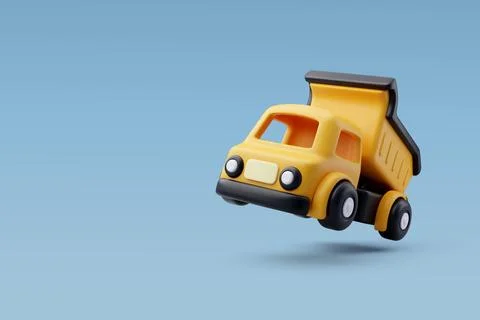 3d Vector Dump truck, Kid toy, Advertisement toy concept. Stock Illustration