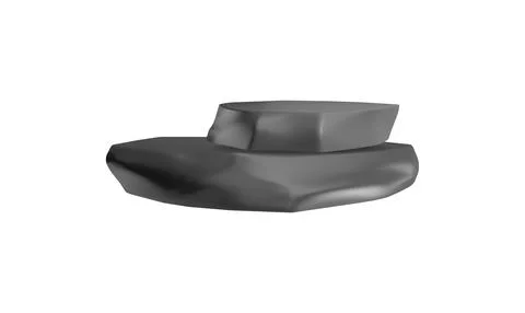 A 3d vector element depicting a set of large and small black stones, rocks Stock Illustration