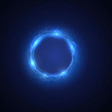 3D vector energy ring with electrical discharges. Isolated background. Stock Illustration