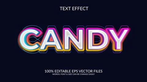 3d vector eps candy text effect illustration design. Stock Illustration