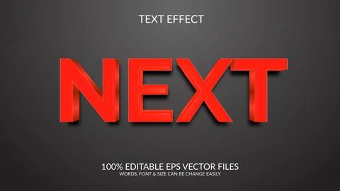 3d vector eps next text effect illustration design. Stock Illustration