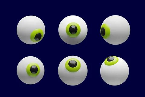 3d vector eyeball set. Stock Illustration