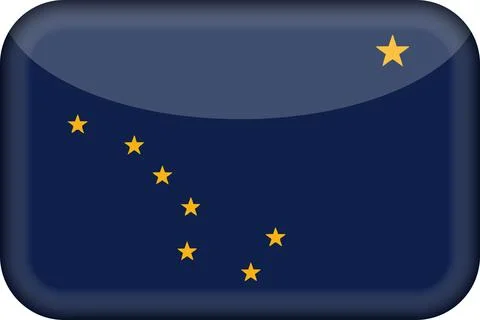 3D Vector Flag of Alaska, USA, Isolated on White Background Illustrazione stock