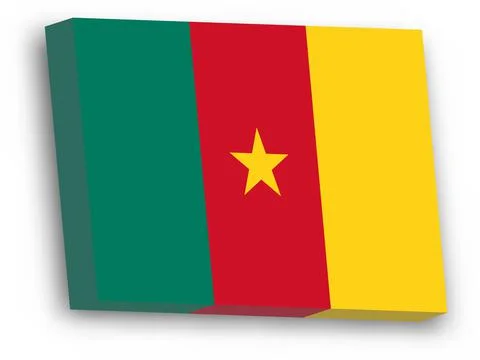 3D vector flag of Cameroon Stock Illustration