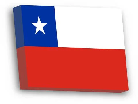 3D vector flag of Chile Stock Illustration