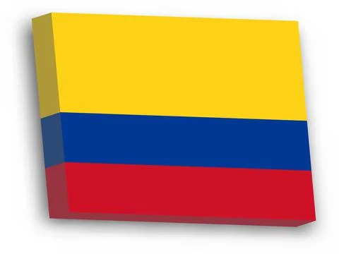 3D vector flag of Colombia Stock Illustration